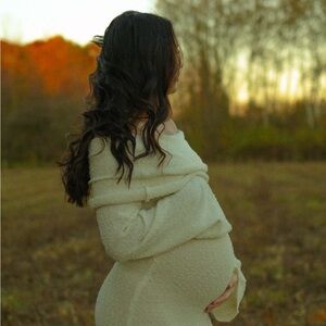 Elegant Cream Maternity dress